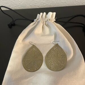 Bohemian Large Brass Tear Drop Earrings